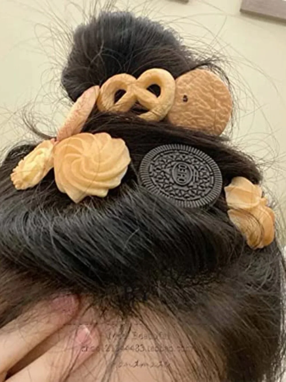 New - 7Pack Side Hair Clips for Styling Salon Simulation Cookies Pattern Fun
